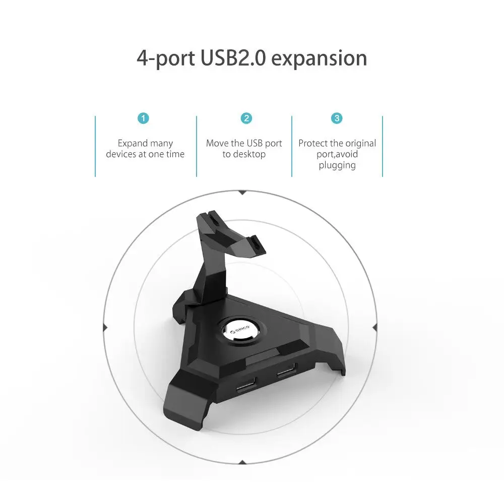 ORICO USB 2,0 концентратор 4 порта в 1 USB настольный usb адаптер для синхронизации данных и зарядки с намоткой кабеля для Matabook Macbook