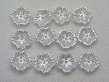 

400 Pure White Acrylic Pearl Flower Bead Cap Bead 12mm Sewing Bow Center Wedding