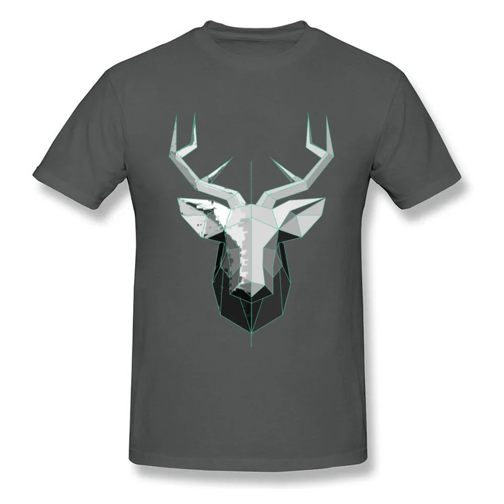 Deer Polygon 2018 Newest Short Sleeve Printed On T Shirt Pure Cotton Crew Neck Men Tees Geek Tee Shirt Summer/Autumn Deer Polygon carbon