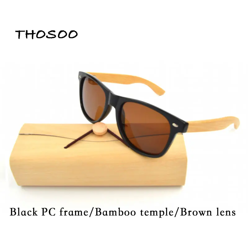 Деревянный Солнцезащитные очки для женщин Поляризованные линзы бамбуковые руку Bamboo PC Защита от солнца Очки Конструктор из дерева Солнцезащитные очки для женщин - Цвет линз: brown lens
