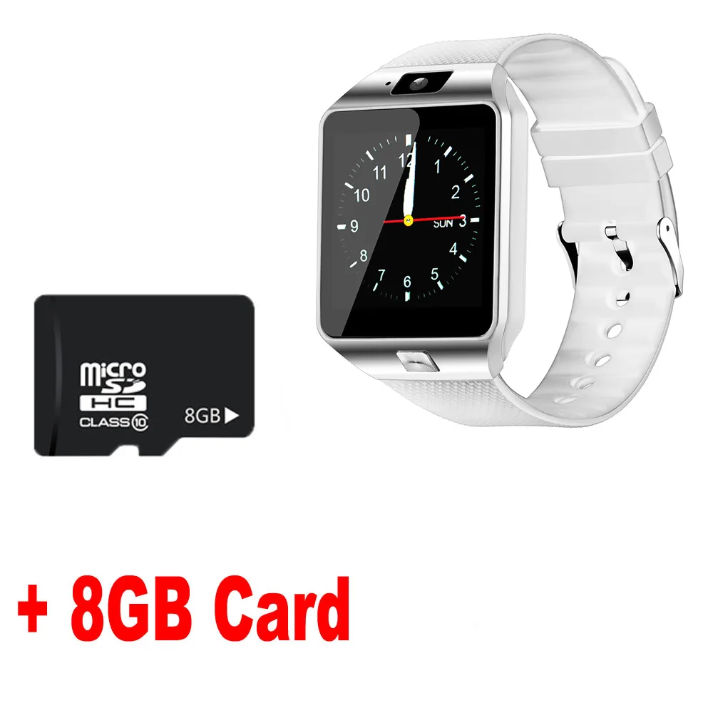 Chycet Bluetooth Смарт часы DZ09 Relojes Smartwatch TF SIM Камера для мужчин и женщин для IOS iPhone samsung huawei Xiaomi Android телефон - Цвет: white and 8gb card