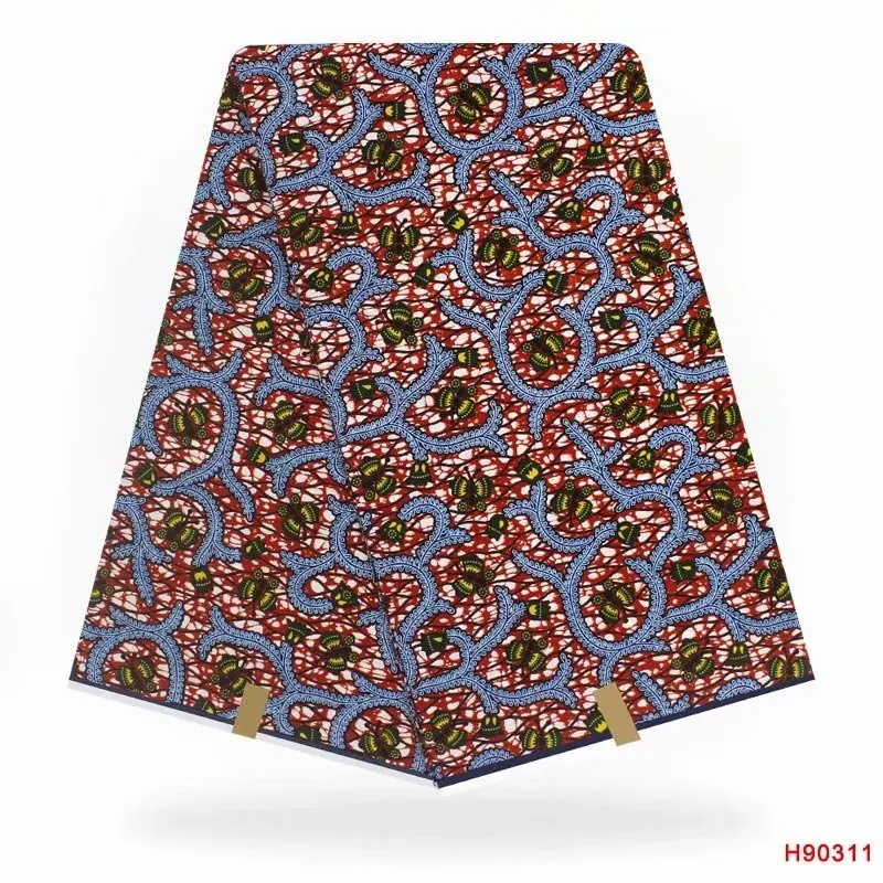 

Latest 100% Cotton African Fabric Wax Hollandais Style Real Dutch Wax Hollandais 6Yard/lot High Quality Y90311-10