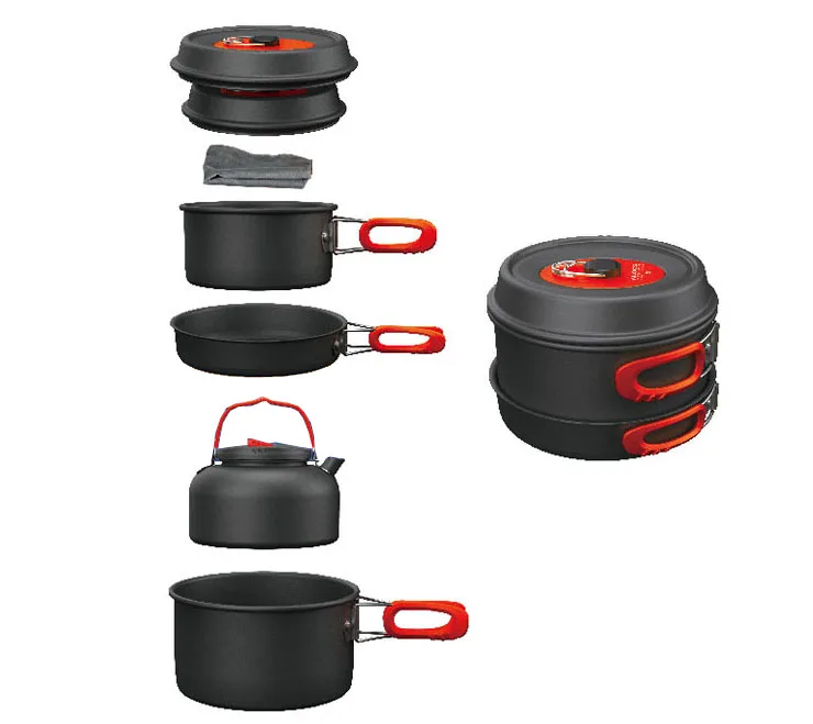 

Alocs 3-4 Person Cooking Pot Camping Pan Kettle Outdoor Cookware Pots Sets CW-C06S