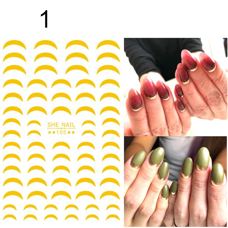 Линии звезды смешанные узоры наклейки для ногтей самоклеющиеся переводные наклейки Золотой Черный 3D украшения аксессуары для дизайна ногтей DIY Дизайн