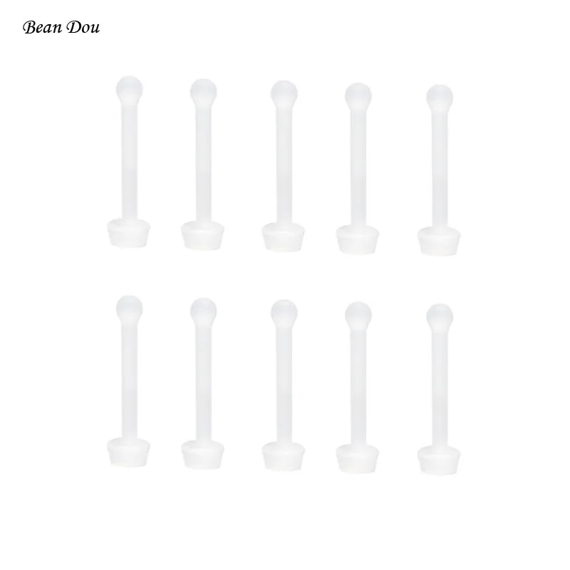 

10pcs invisible silicone nose studs piercing ring clear soft bio plastic small nose tragus anti-allergic body pircing jewelry