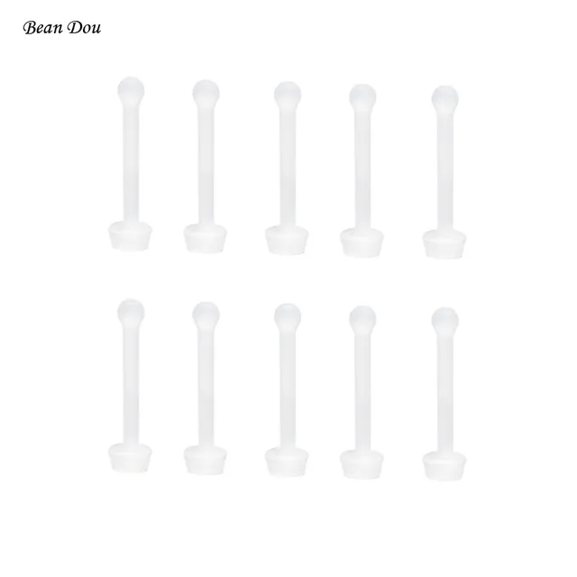 Buy 10pcs invisible silicone nose studs piercing ring clear soft bio plastic