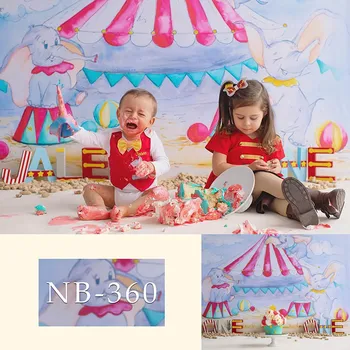 

NeoBack Photography Backdrops Newborn Circus Elephant Photographic Background Baby Shower Decorations Photocall Photo Studio