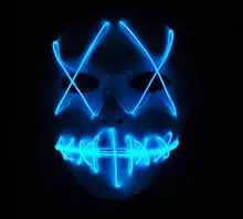 Halloween Masks LED clothing Neon Terror EL Masks Cold light Festival Party Glowing dance Carnival By Sound Active Driver