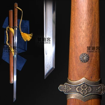 

High quality Handmede Fold the steel Chinese Sword Straight knife Full tang very sharp Restoring ancient ways style sword