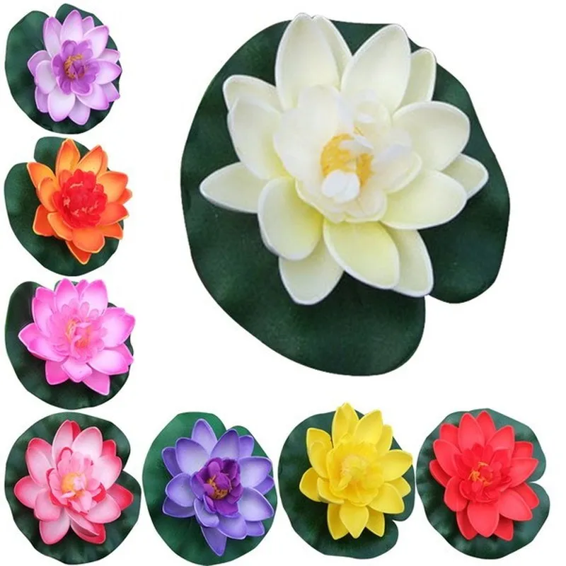 

Simulation Lotus 2 Layers Petals Floating Artificial Flower Ornament for Aquarium Fish Tank Pond Water Lily Home Decoration