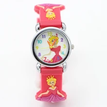 3D Cartoon princess design Children Watches Fashion sport Boys Rubber Silicon Casual Kids Clock High Quatily watch Relojes Relog
