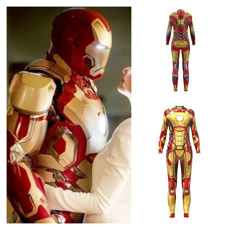 

Anime Movie Iron Man Cosplay Costumes Superhero Jumpsuit Catsuit Women Girls Sexy Party Halloween Bodysuit Fancy Ball Dress New