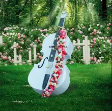 Metal Cello Ornaments Outdoor Garden Wedding Projects Park Decoration Sales Building Villa Garden Musical Instrument Sculpture national music museum chair western musical instrument stool free shipping villa garden coffee table desk retail wholesale