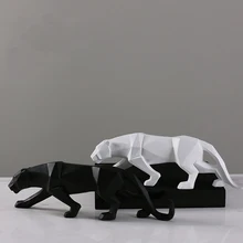 Modern Abstract Black Panther font b Sculpture b font Geometric Resin Leopard font b Statue b