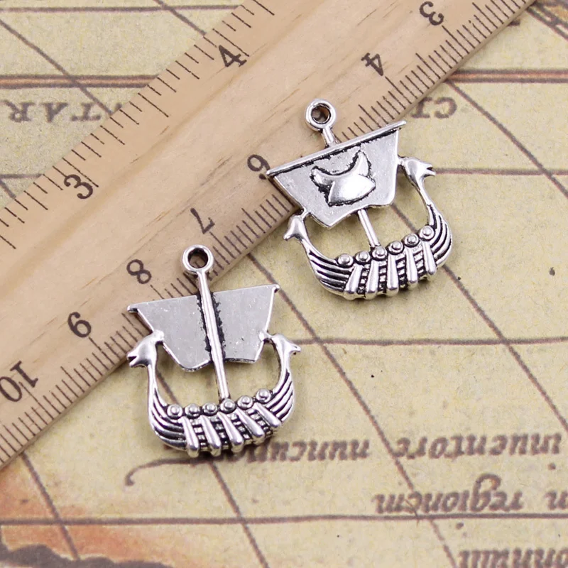 

5pcs/lot Charms viking ship dragon boat 26x21mm Tibetan Silver Pendants Antique Jewelry Making DIY Handmade Craft for Necklace
