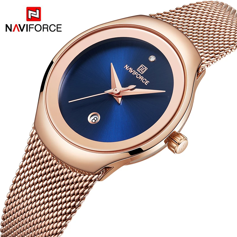 NAVIFORCE женские часы модные наручные роскошные браслет Relogio Feminino|Кварцевые часы| |