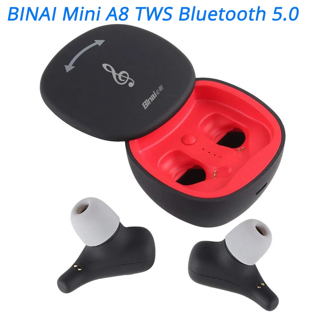 

BINAI Mini A8 TWS Bluetooth 5.0 Earphones IPX5 waterproof Wireless Earbuds HIFI Handsfree Headsets with Mic for Xiaomi Samsung