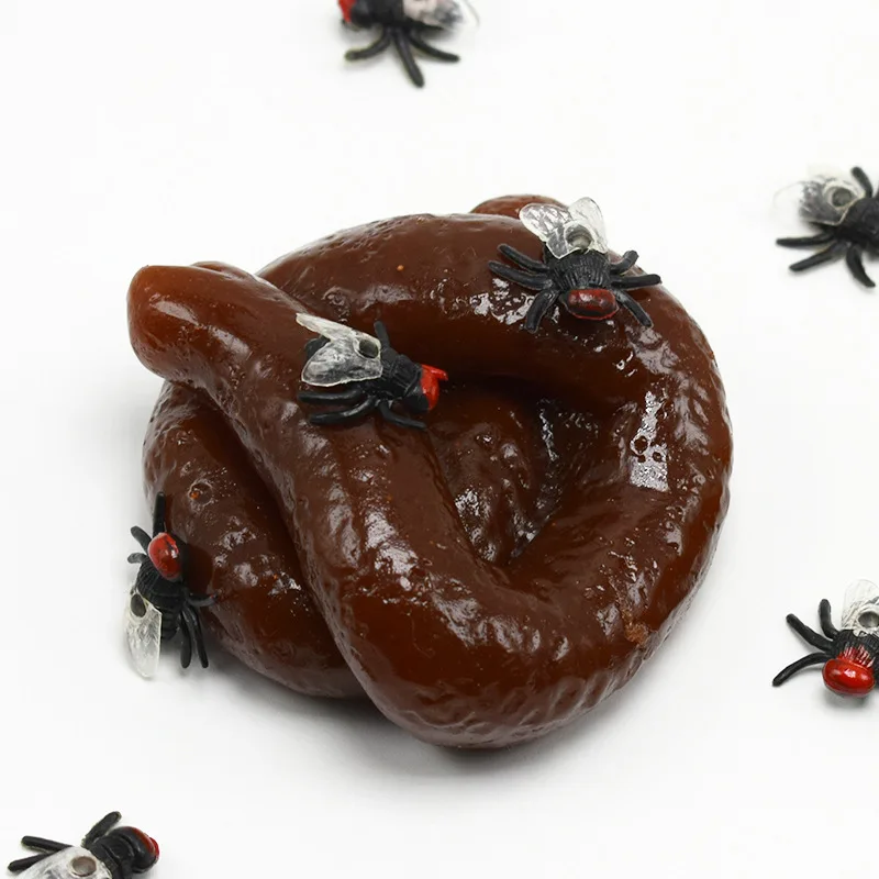 Beli Realistis Kotoran Kotoran Palsu Kotoran Kotoran dengan Lalat Gag Hadiah Praktis Gag Lelucon Lucu Mainan