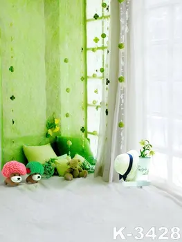 

Green Curtain Backdrops 5ft*7ft Spray Painted Vinyl Photo Background fond studio Computer-Printing Indoor Background Photograph