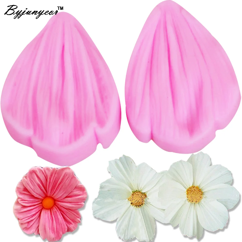

Byjunyeor M254 2pcs Chrysanthemum Flower Petals Silicone Mold Fondant Chocolate Mold Candy Baking Cookie Moulds Decorating