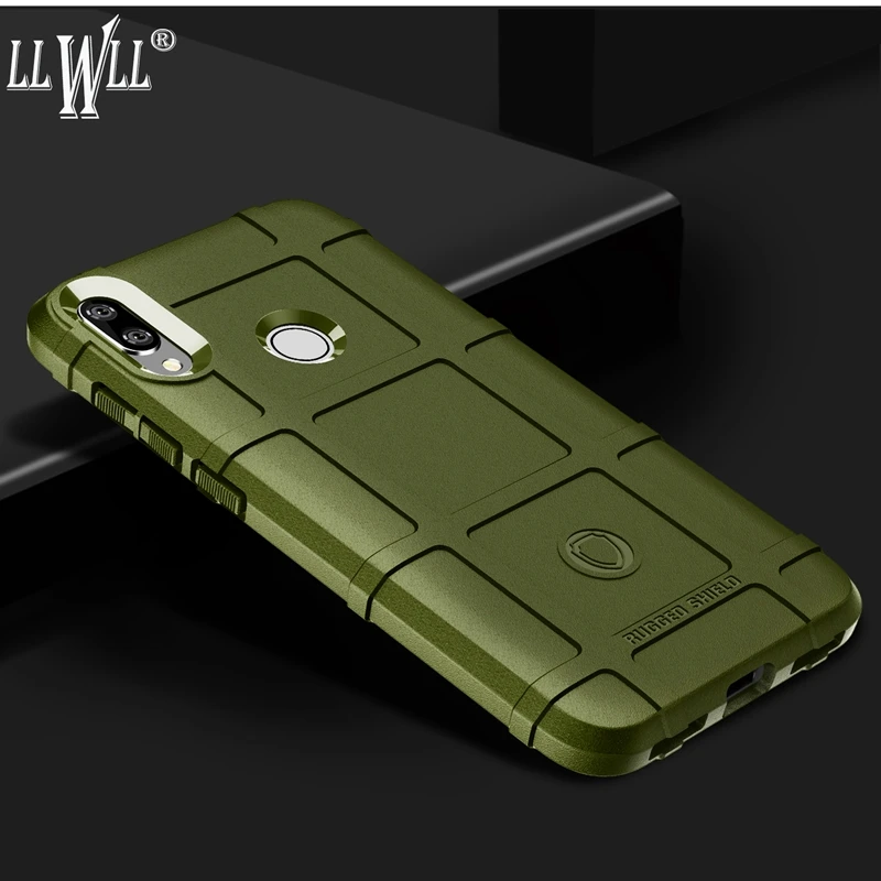 Силиконовый чехол для телефона Huawei Y6 Y7 Pro Prime 2019 армейский зеленый мягкий