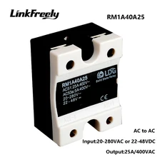 RM1A40A25 5pcs Smart Mini AC AC Solid State Relay 25A,Output:42-440VAC Input: 20-280VAC/22-48V DC,PLC SSR Relay Board Switch