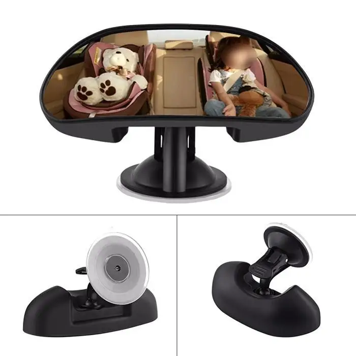 

Sailnovo 360 Degree Car Rearview Mirror Longstrip Convex Rear View Safety Baby Car Mirror With Suction Cup 14.5 x 5.3 x 9.3cm