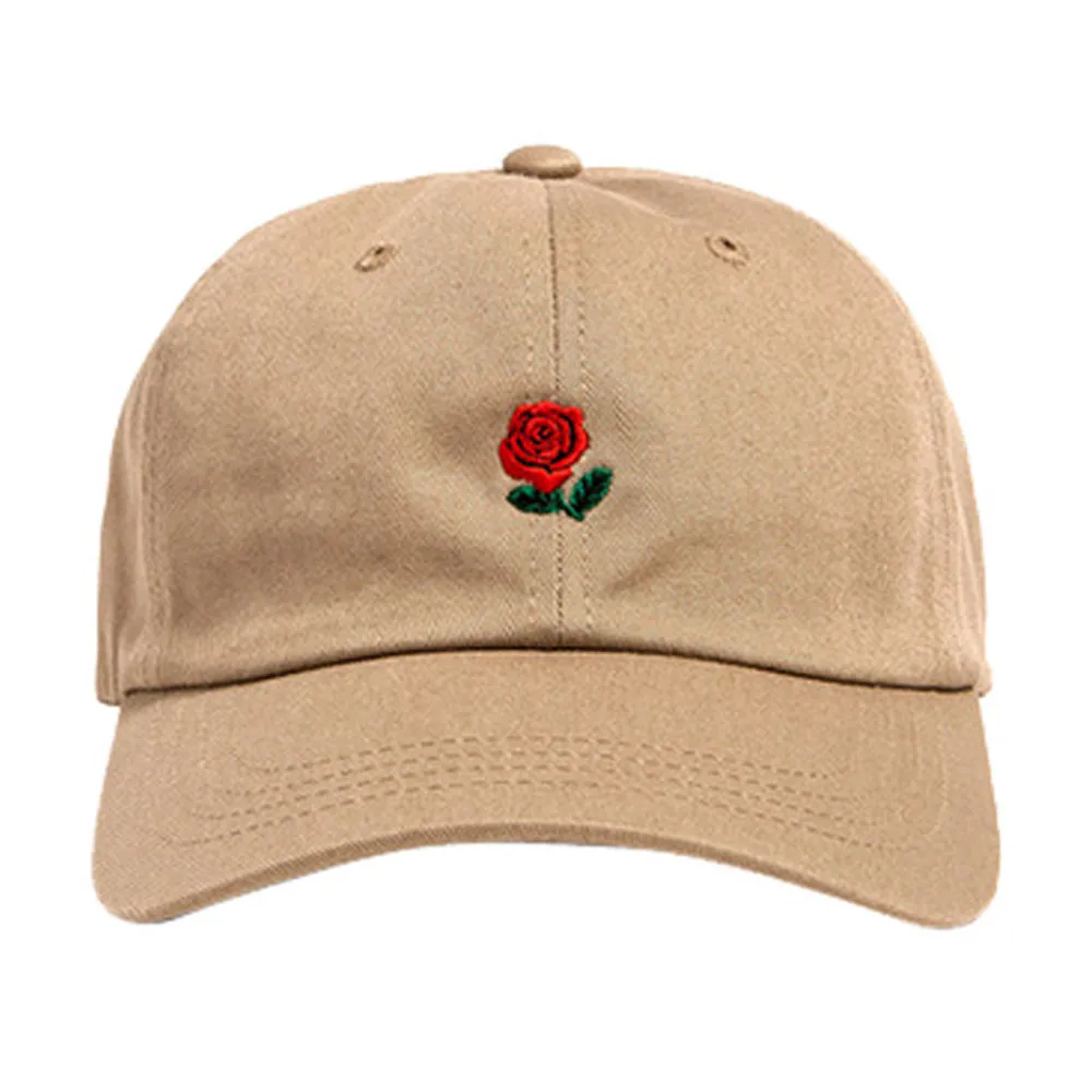 Мужская и Женская бейсбольная одежда из хлопка с вышивкой розы, для девочки-мальчики, уличная, поп Регулируемая, хип-хоп, плоская шляпа бренда Gorra hombre touca