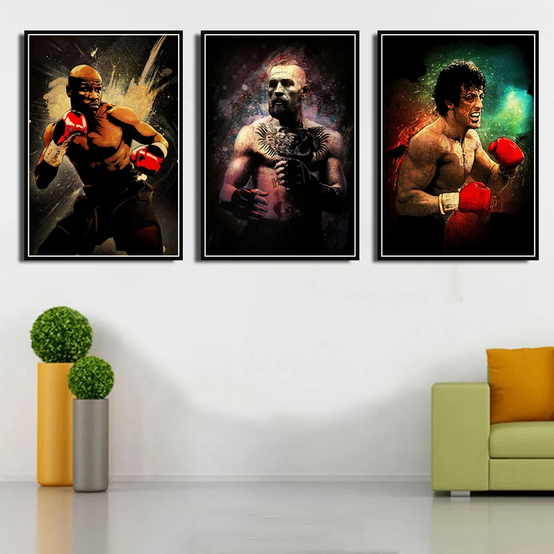 

Canvas Painting Legends Sport Player Ali Conor McGregor Rocky Mayweather Poster Prints Art Wall Pictures Living Room Home Decor