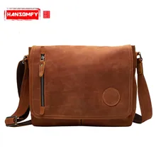 Новая повседневная кожаная мужская сумка, корейская мода, большая вместительность, mad horse, натуральная кожа, Ретро стиль, мужская сумка через плечо