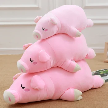 

Nooer Super Soft Cartoon Lying Pink Pig Toy Pillows Stuffed Brinquedos Plush Pig Dolls Birthday Baby Kids Children Free Shipping