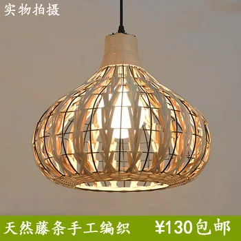 

modern art rattan knit pendant birdcage bedroom balcony aisle restaurant Lustres Para Sala E27 Socket Luminaria