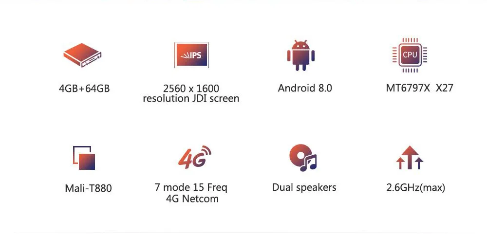 Оригинальная ALLDOCUBE M5X 4G Phablet планшетный ПК 10,1 ''Android 8,0 MTK X27 Дека Core 2,6 GHz 4 GB Оперативная память 64 Гб Встроенная память 2.0MP Камера Планшеты