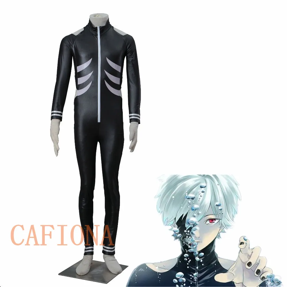 Cafiona Tokyo Ghoul Косплей kaneki ken аниме карнавальный костюм черный кожаный комплект