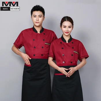 

Wholesale Chef Logo Custom summer cool Hotel Uniforme Back Breathable Mesh Kitchen Cook Jacket waiter waitress Work Clothes