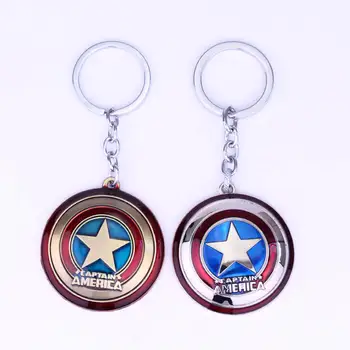 

The Avengers Captain America Key Chain Rotatable Shield Key Rings For Gift Chaveiro Car Keychain Action Figure Cosplay Toys