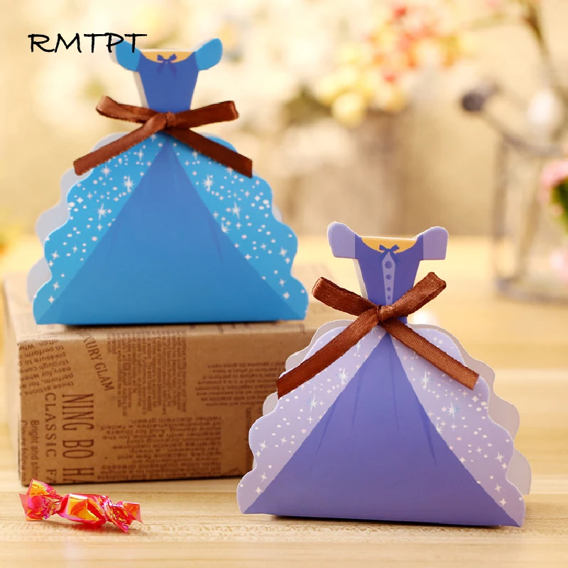 RMTPT 60 шт./партия, вечерние товары для девочек на день рождения, конфетная коробка, юбка принцессы, складная Подарочная коробка, свадебные подарки, сувениры