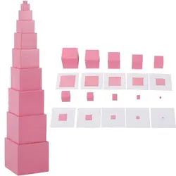Монтессори материалы бумага розовая карта и розовая башня детские игрушки Раннее детство образование Дошкольное Дети Развивающие Дети