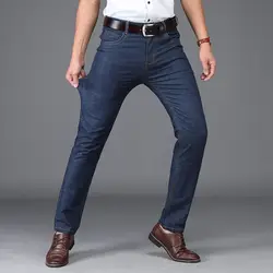 Летние тонкие прямые джинсы для мужчин 2019 повседневные свободные в стиле пэтчворк среднего возраста стрейч отец мужские длинные брюки