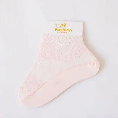 Новые летние короткие носки, женские хлопковые тонкие кружевные сетчатая лодка с 3d принтом, короткие носки, 1 пара - Цвет: flower pink