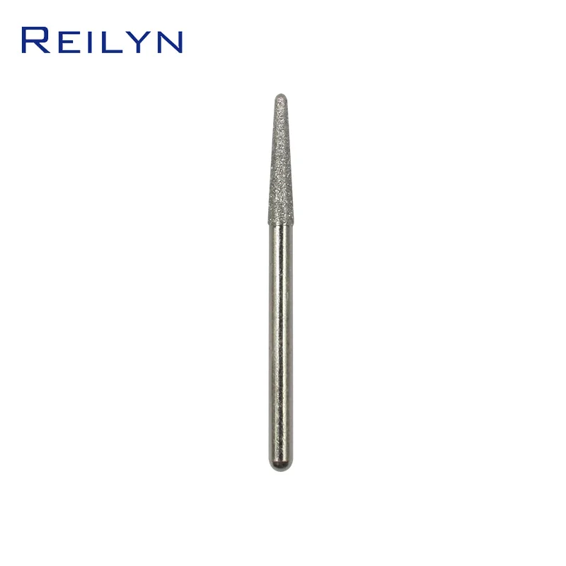 High quality 30 Pieces/Set Diamond Grinding Head 120# Size 3x3mm round-cone Stone Peeling Jade Polishing Grinding bits