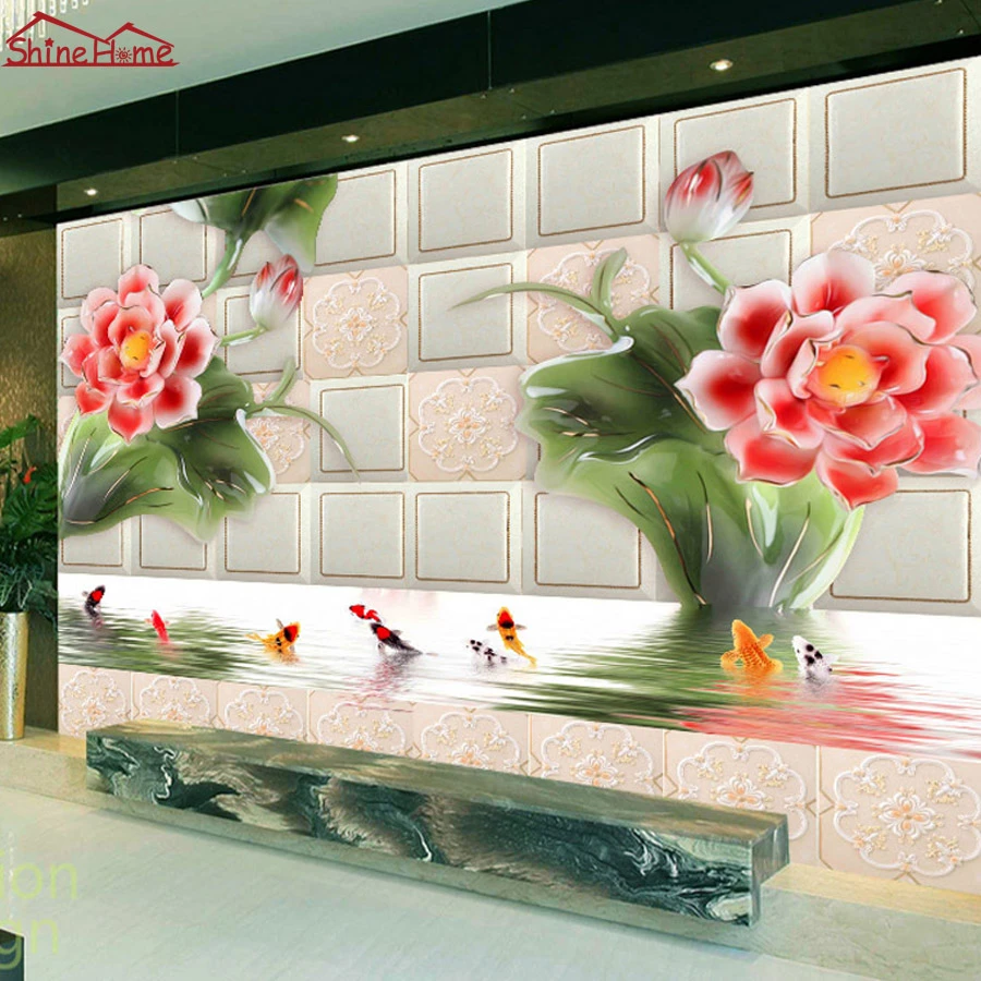 大ヴィンテージピンクの花壁紙用3dレンガ壁リビングルーム中国絵画壁紙壁画ロールスロイスウォールペーパーホームインテリア Wallpaper For 3d Painting Wallpaperfloral Wallpaper Aliexpress