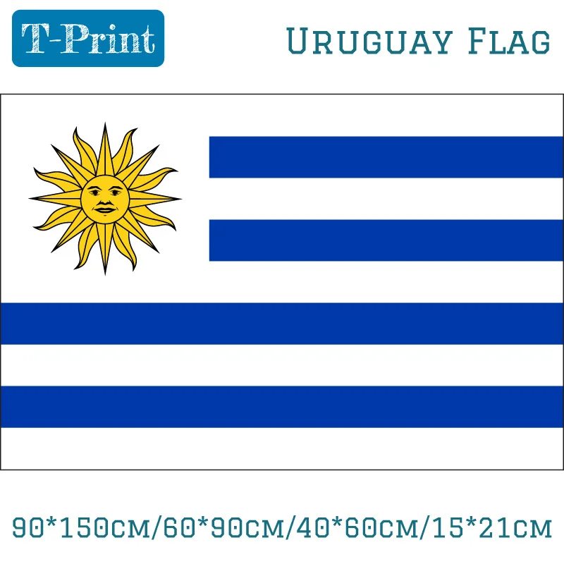 

90*150cm/60*90cm/40*60cm/15*21cm Uruguay Polyester Flag 3X5Feet Office/activity/parade/festival/home Decoration New Fashion