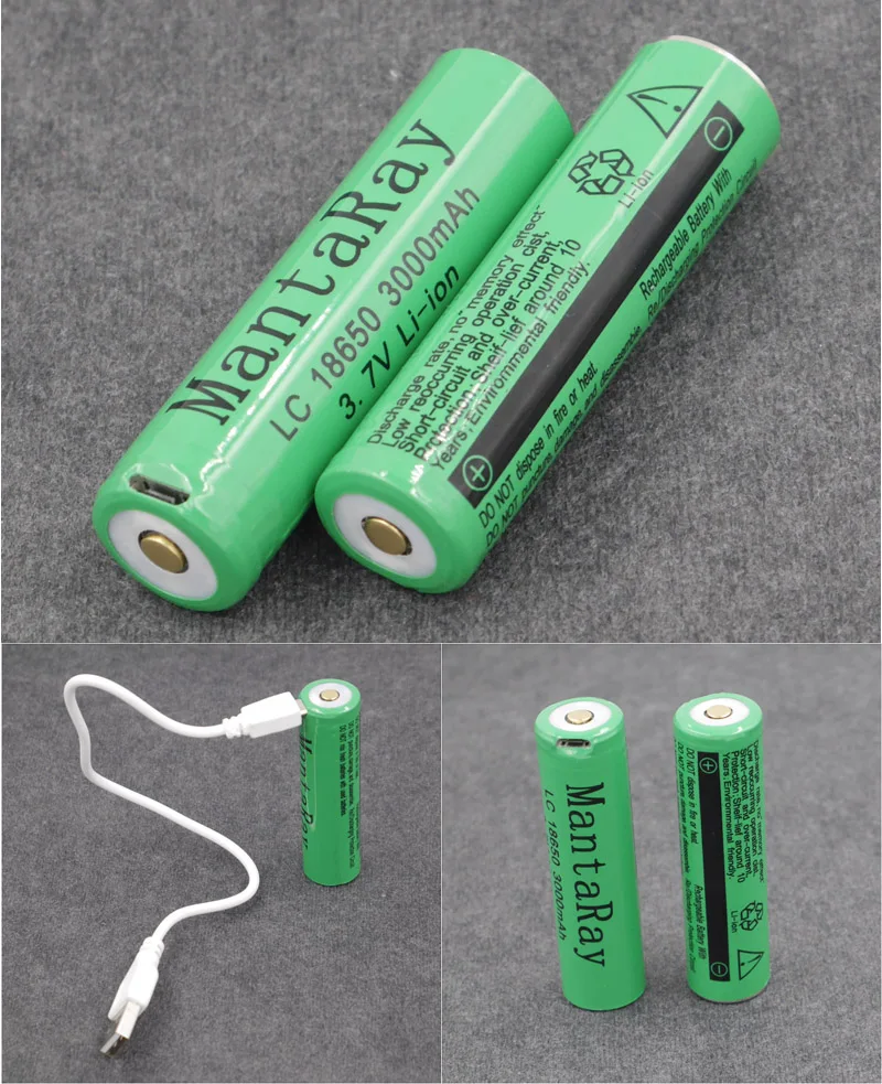 manta ray 18650 3000mAh battery USB direct charging function  (3)