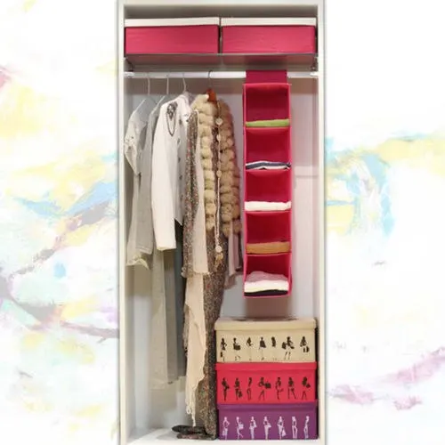Чистый цвет простой дизайн 5 полка висячий шкаф секция для хранения шкаф Органайзер обувь одежда сумки для одежды Экономия пространства
