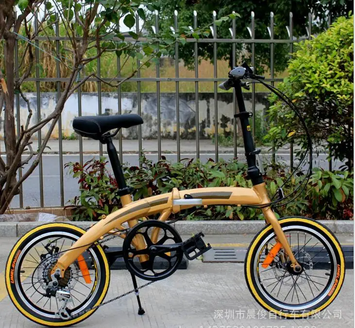 Алюминиевая складная рама велосипед 1" дюймов колеса для взрослых 46 т шатун кассета 7 скоростей TX50 переключатели двойной дисковый тормоз