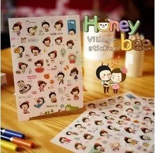 

6pcs/lot New Cartoon Lovely Bee PVC sticker note deco label Multifunction Deco Label Fashion Gift