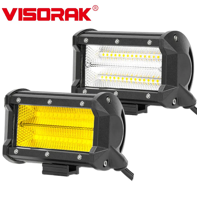 

VISORAK 5 Inch 84W Offroad LED Work Light Bar Foglight Flood 12V 24V LED Bar For Jeep Ford 4x4 4WD Boats ATV SUV Truck Trailer