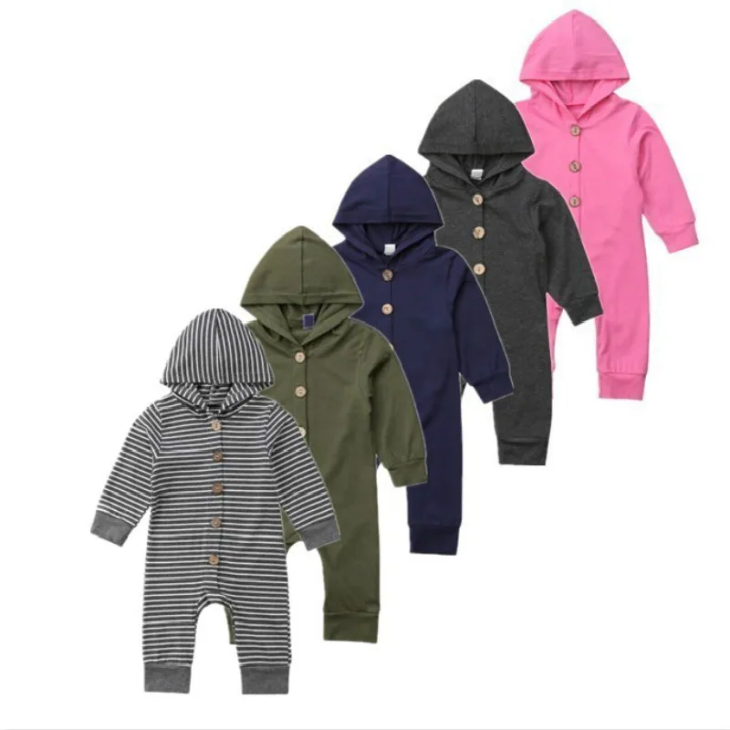 

Toddler Infant Baby Boy Girl Kids Cotton Hooded Romper Jumpsuit Clothes Outfit 5 Colour Size 0-24M