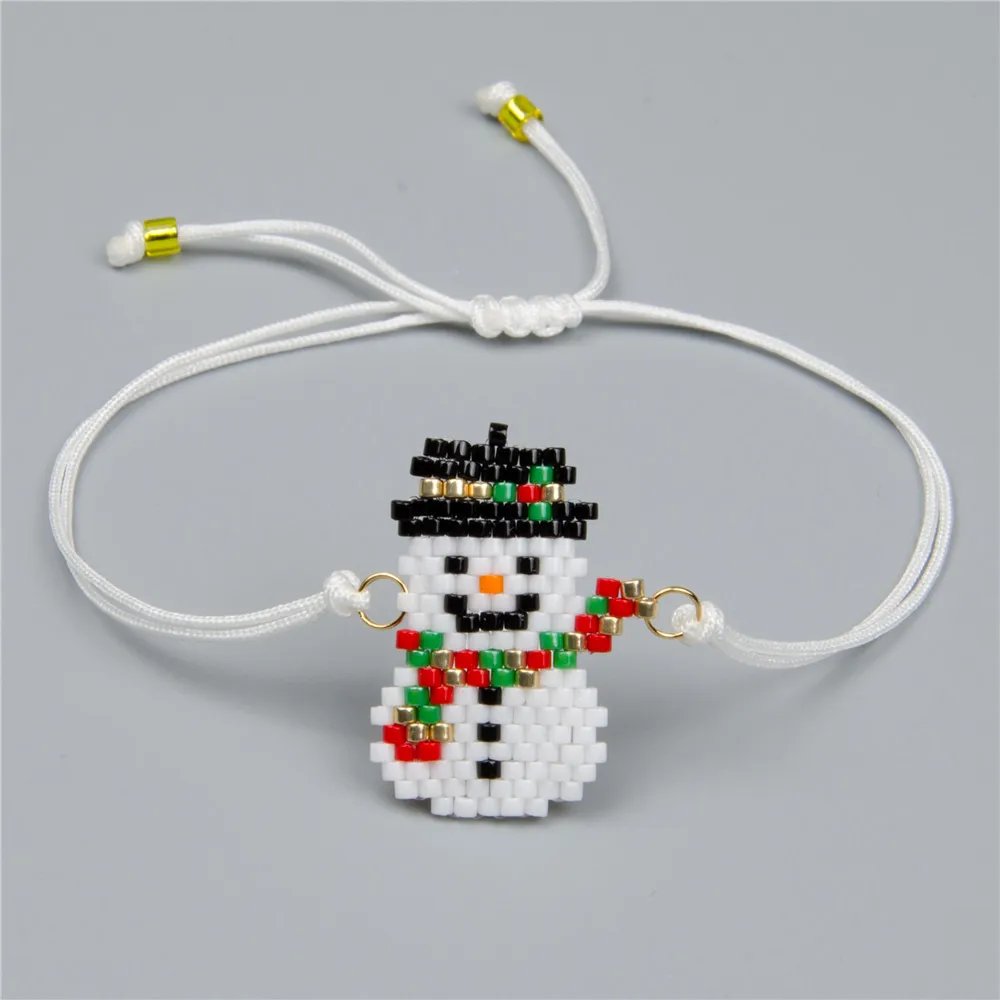 

Go2boho Snowman Bracelet MIYUKI Bracelet Christmas Bracelets Handmade Pulseras Women Delicas Beads Snowman Bileklik Jewelry 2019
